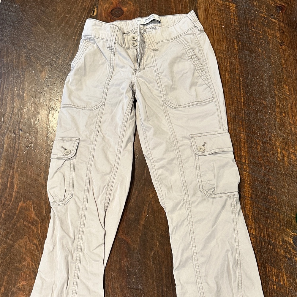 Hollister Mid-Rise Relaxed Boot Pants - Light Tan